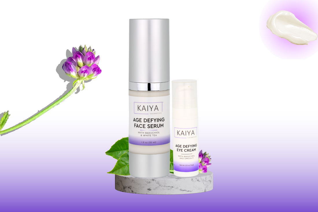 Kaiya Cosmetics™ Age Defying Face Serum & Age Defying Eye Cream with Bakuchiol